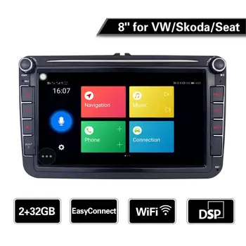 

JOYING Latest 2 din car radio 8 inch tape recoder support Reverse/front camera no DVD Player slot for VW/Volkswagen/Skoda/Seat