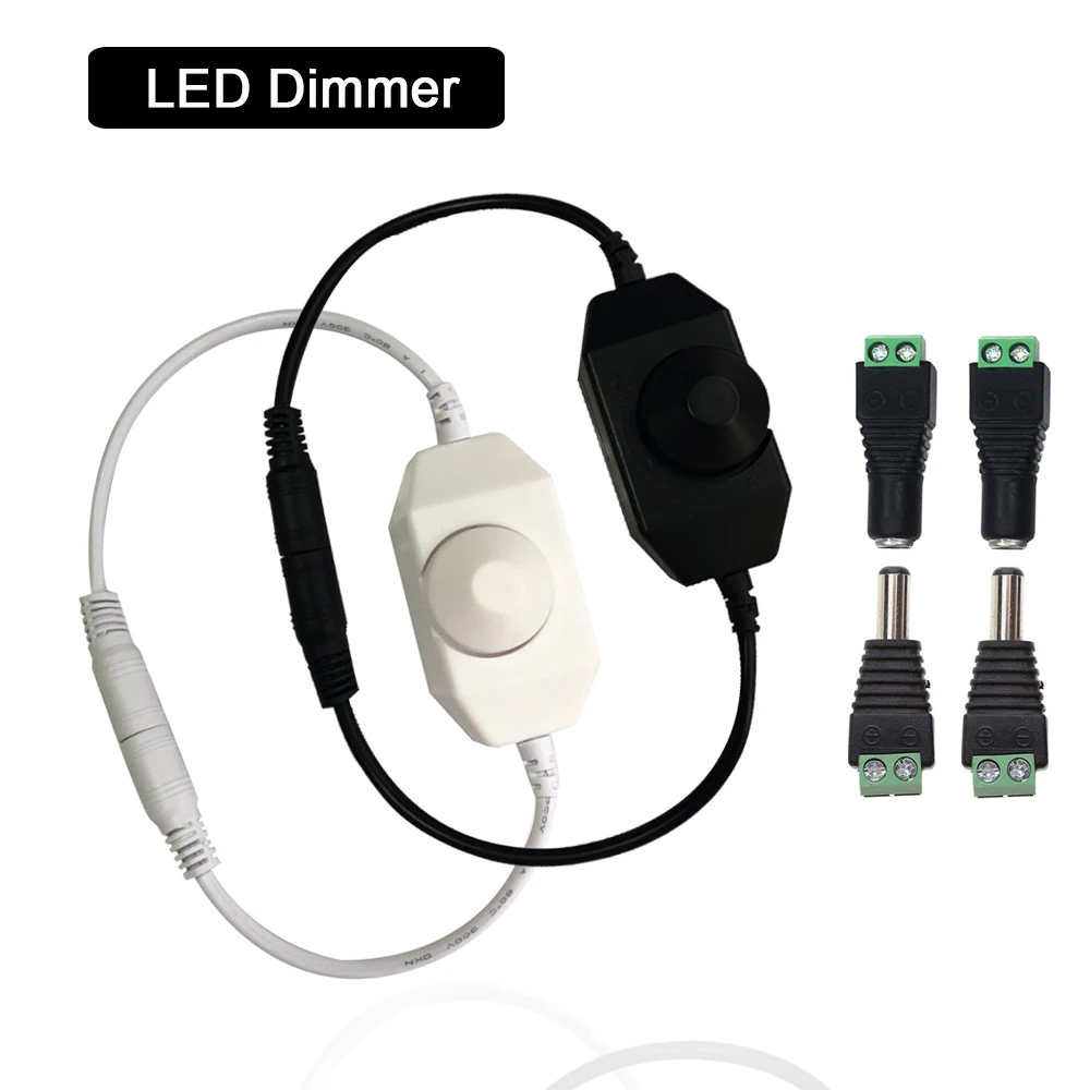 

DC 12V-24V 6A LED Strip Dimmer Switch PWM Dimmer Controller DC Jack Adapter Connector LED Connector LED Controller for RGB