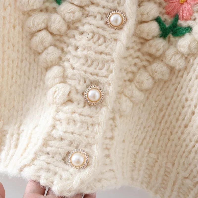 Luxury Runway Women Winter Handmade Sweater and