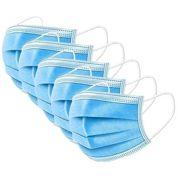 

In Stock DHL Free shipping 200 pcs Disposable Face Masks Thick 3-Layer Masks Earloops Home Use Comfortable Dust-proof Mask