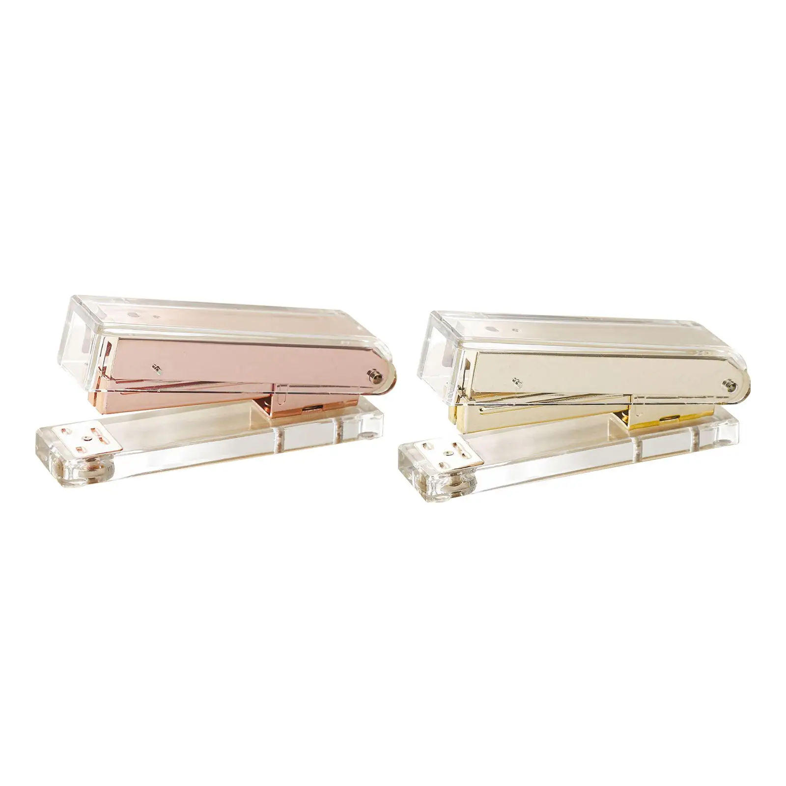 Acrylic Gold Stapler 1)Scissors1 Acrylic Triple Desktop Sorter desktop  stationery series - AliExpress