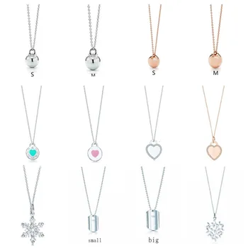 

11 XL TFB TTFF Rllen Original 925 Pure Silver Love Snowflake Bead Necklace Pendant Elegant Jewelry Wholesale Girl DIY Jewelry.