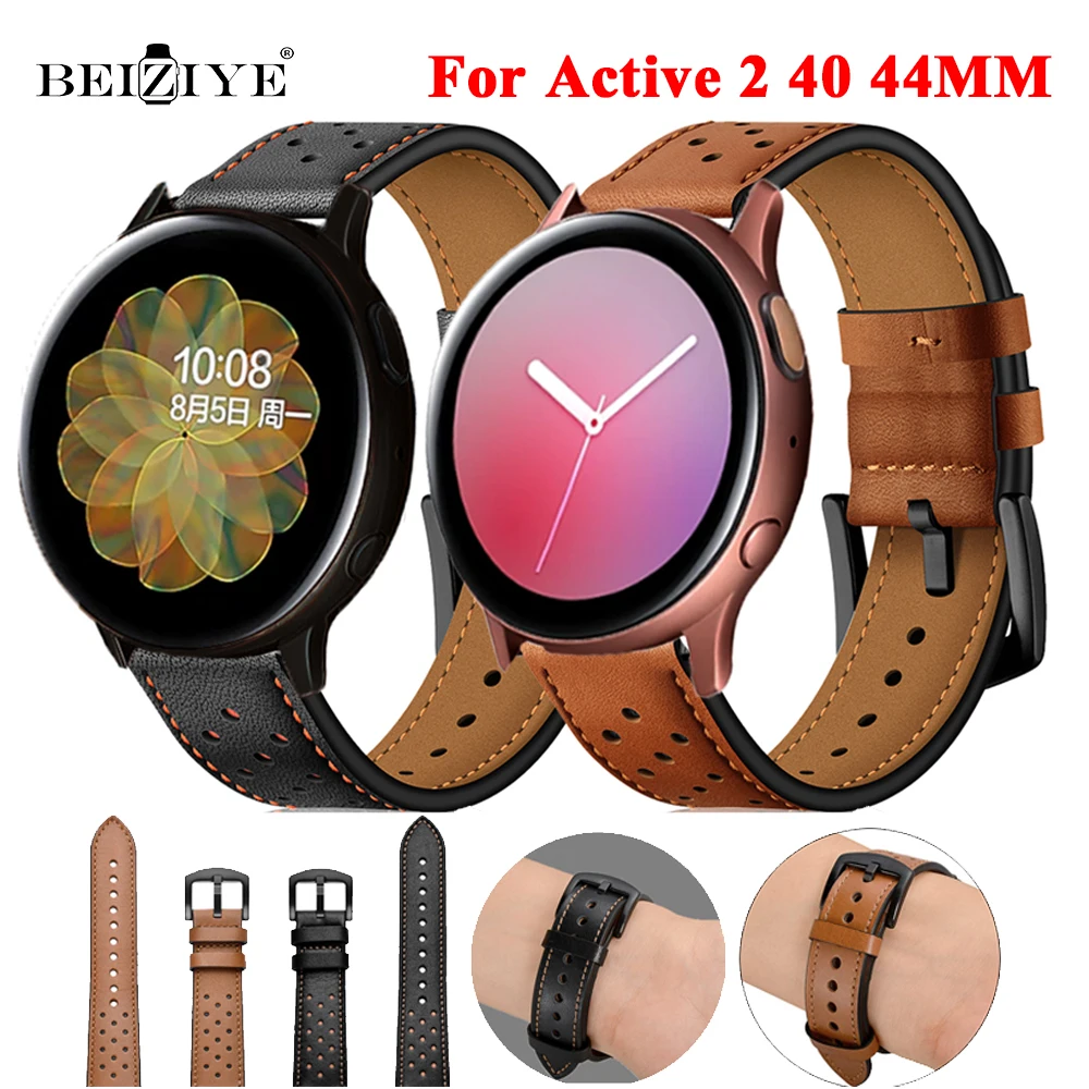Cinturino In Pelle Active 2 Per Samsung Galaxy Watch Active 2 40Mm 44Mm Smartwatch Cinturino Di Ricambio Galaxy Active 40Mm Cinturini
