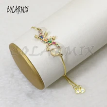 10 шт браслет плетеный с подвеской в виде геккона радуги кристалл рептилия браслеты кристалл аксессуары соединители браслеты ювелирные изделия для женщин 5753