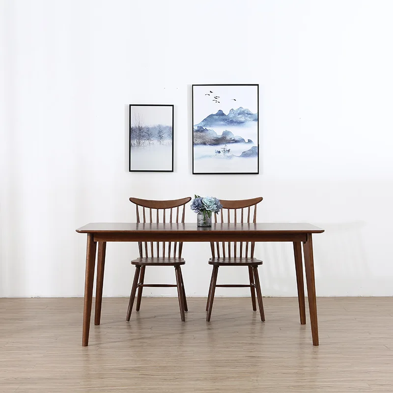 

Northern European-Style Dining Table Made of Solid Wood Dining Tables And Chairs Set Modern Minimalist Walnut White Oak Rectangu