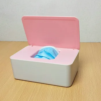 

Storage Box Small Household Desktop Ditty-Bag Storage Rack with Lid for Masks Wet Tissues