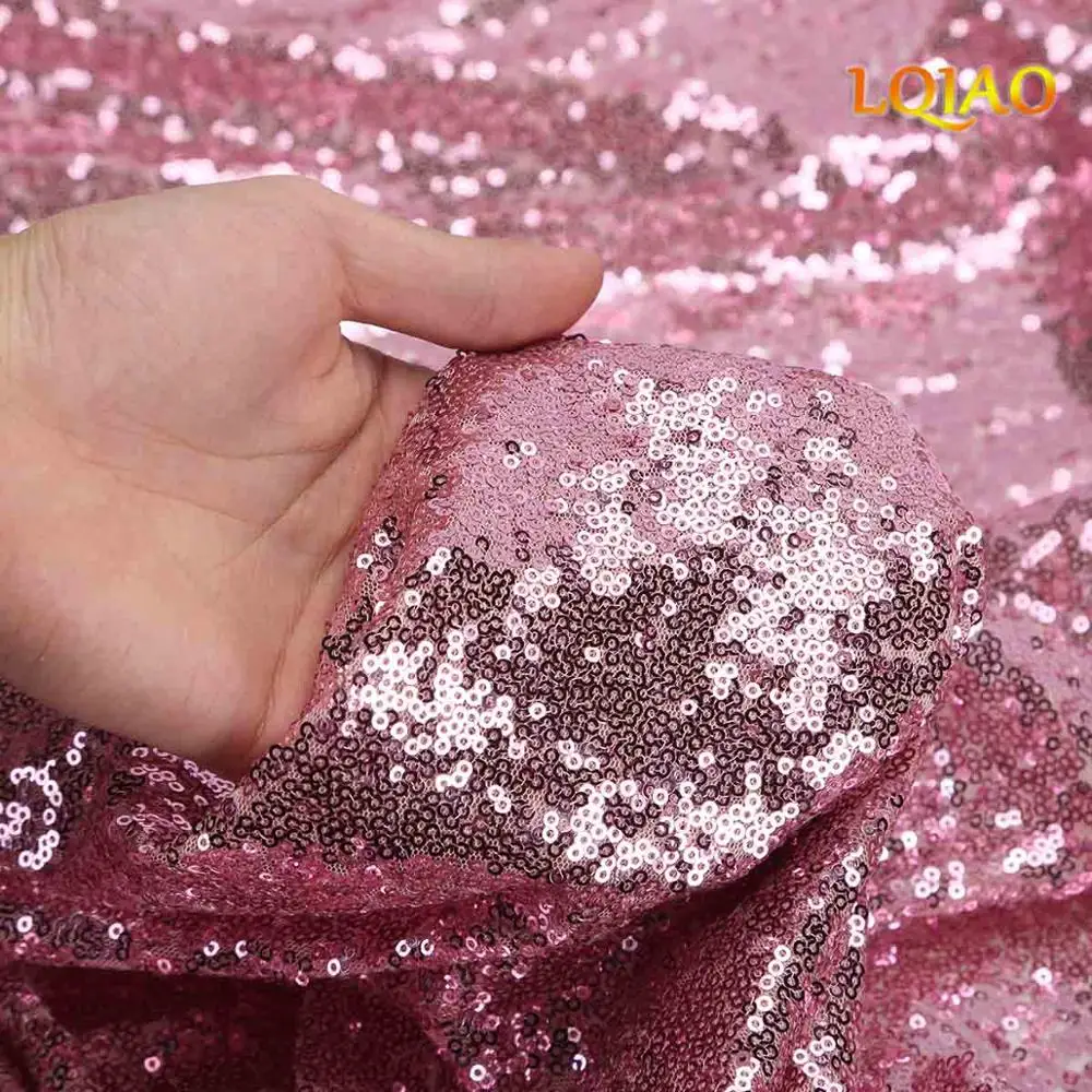 Pink Gold 2 ярда блестящая вышитая неоновая зеленая блестящая ткань материал блестящая кружевная ткань для платья вечерние скатерти украшения - Цвет: Pink Gold