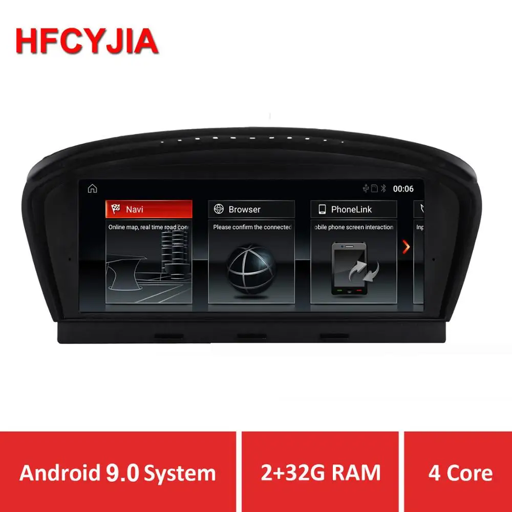 HFCYJIA Android 9,0 автомобильный магнитофон для BMW E60 E90 gps Navi мультимедийный плеер wifi Google BT Phonelink 2+ 32G ram ips