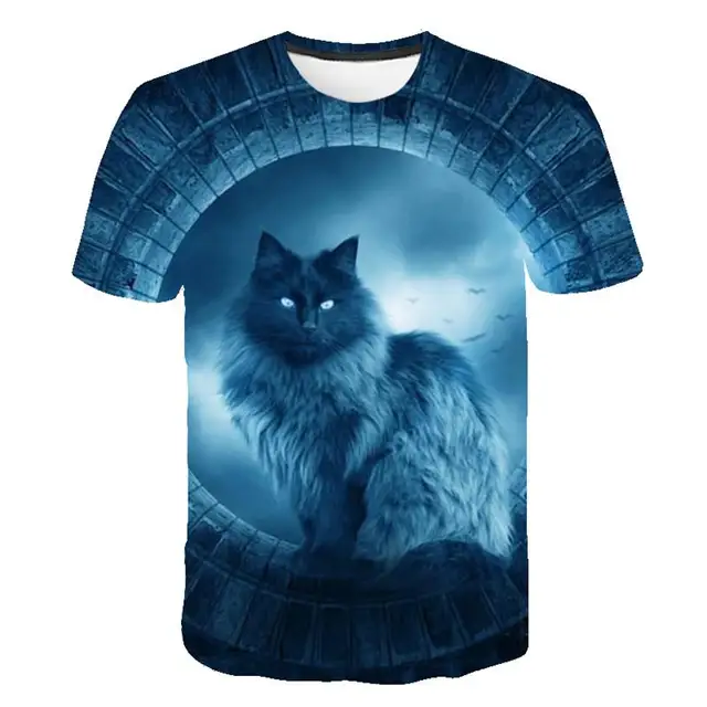 2021 Cool Fashion T Shirt For Men And Women Lovely Two Cats Print 3D T-Shirts Summer Short Sleeve T Shirts Male T Shirts XXS-6XL TC-012