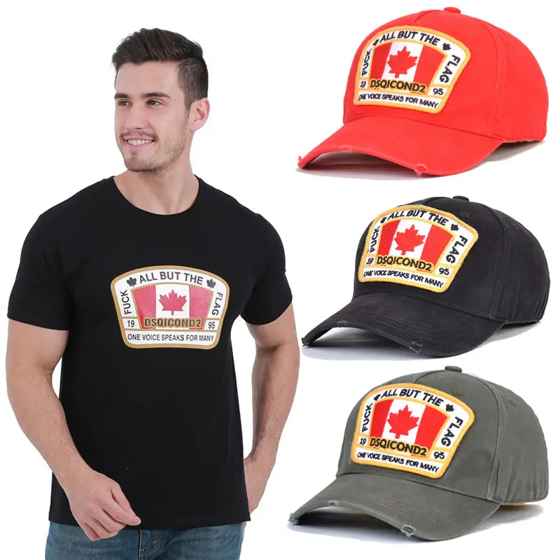 

T-Shirts Short-Sleeve Couple DSQ Maple Leaf Printed Casual Summer DSQICOND2 Tees Cotton male Female Brand Loose Couple T-shirts