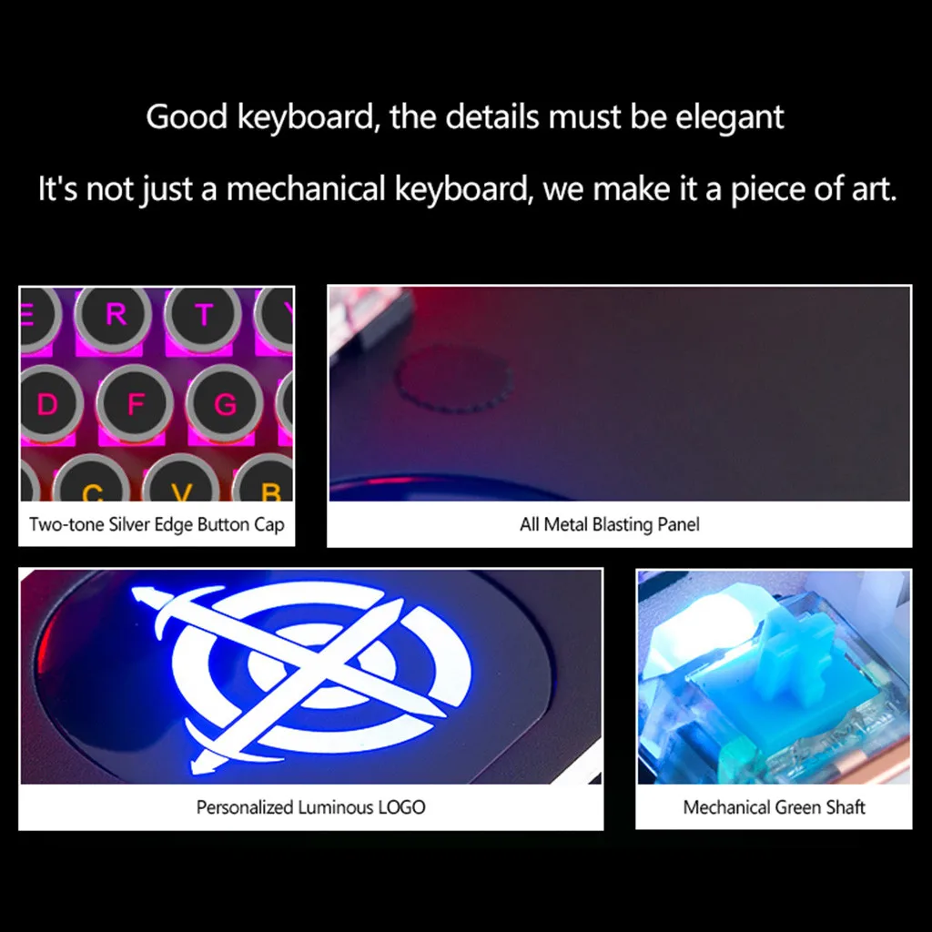 Gameing Keycap Retro Steam Punk Mechanical Keyboard 108Keys RGB Backlit Dustproof Fixed Axis Keyboard Full Key Without Conflict