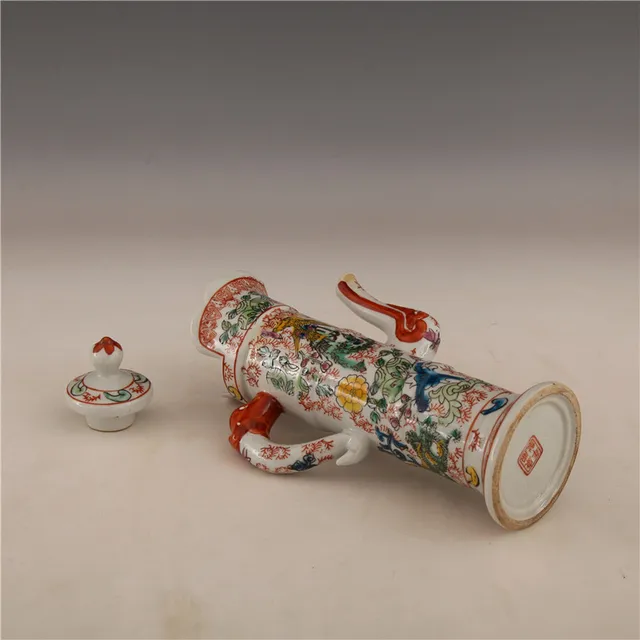 Kangxi year made pastel Dragon Phoenix flower pattern bamboo pot antique porcelain antique antique porcelain stock old items 5