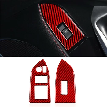

Carbon Fiber Button Cover Red Window Switch For Subaru BRZ Toyota 86 2pcs New