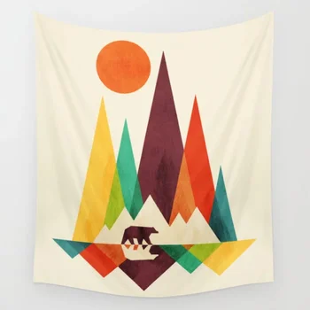 

Bear In Whimsical Wild Wall Tapestry Wall Decor Bedspread Coverlet Bedding Sheet Throw Breathable Furniture Tapestries