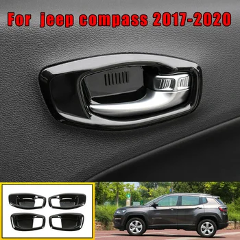 

Parts Door bowl cover trim Car Auto 4PCS 4pc 4x Black For Jeep Compass 2017-2020