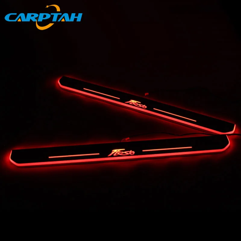 CARPTAH отделка педали автомобиля наружные части светодиодный порог Накладка тропинка динамический стример светильник для Ford Fiesta 2013