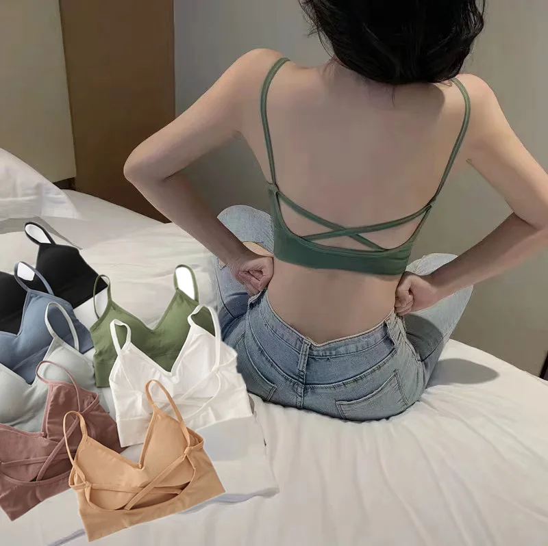 Новый сексуальный бесшовный топ женский спортивный с открытой спиной | Дом и сад