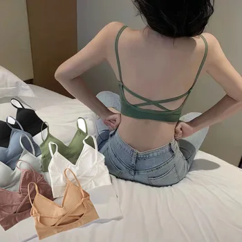 

new sexy seamless camisole female bottoming sports top vest wrapped chest tube top female sling Lingerie underwear backless