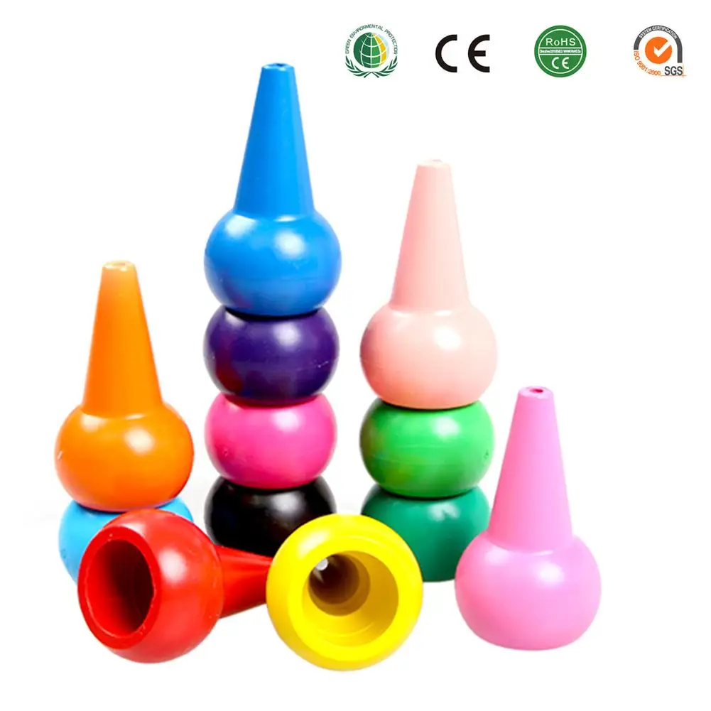 

12 Colors Kids Toy Crayons Non-Toxic Safe Children Color Crayons Baby Kids 3D Color Crayons Cute Stacker Children Drawing #BW