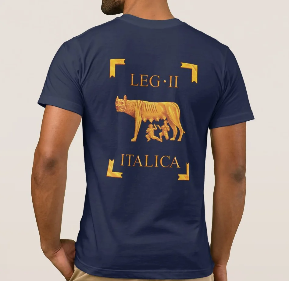 The 2nd Legion Italica With The Captioline Wolf Displayed On The Back As A Legionary Vexillum Men S T Shirt T Shirts Aliexpress