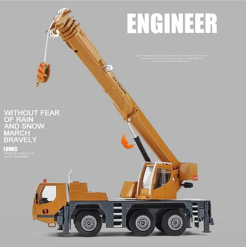  Wholesale alloy engineering vehicle model1:50 wheeled crane alloy car modelengineering crane toyfre