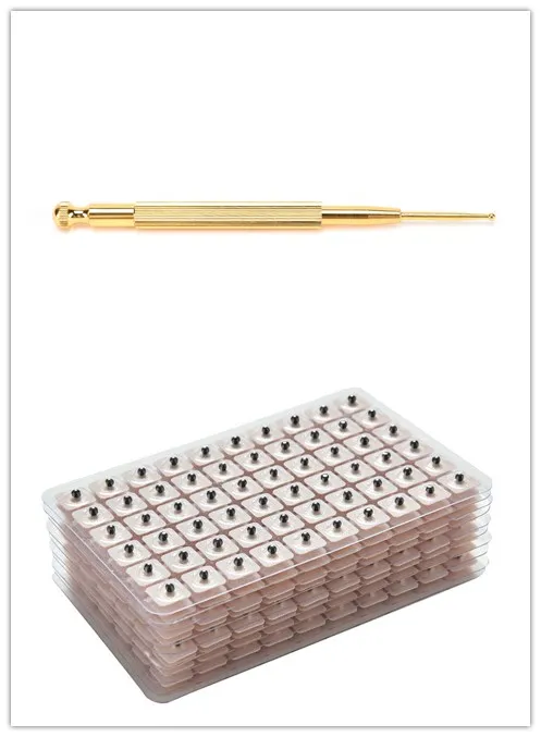 Portable Ear Press Point Pen Massager Probe/600Pcs Auricular Ear Auriculotherapy Acupuncture Vaccaria Therapy Ear Seeds Sticker