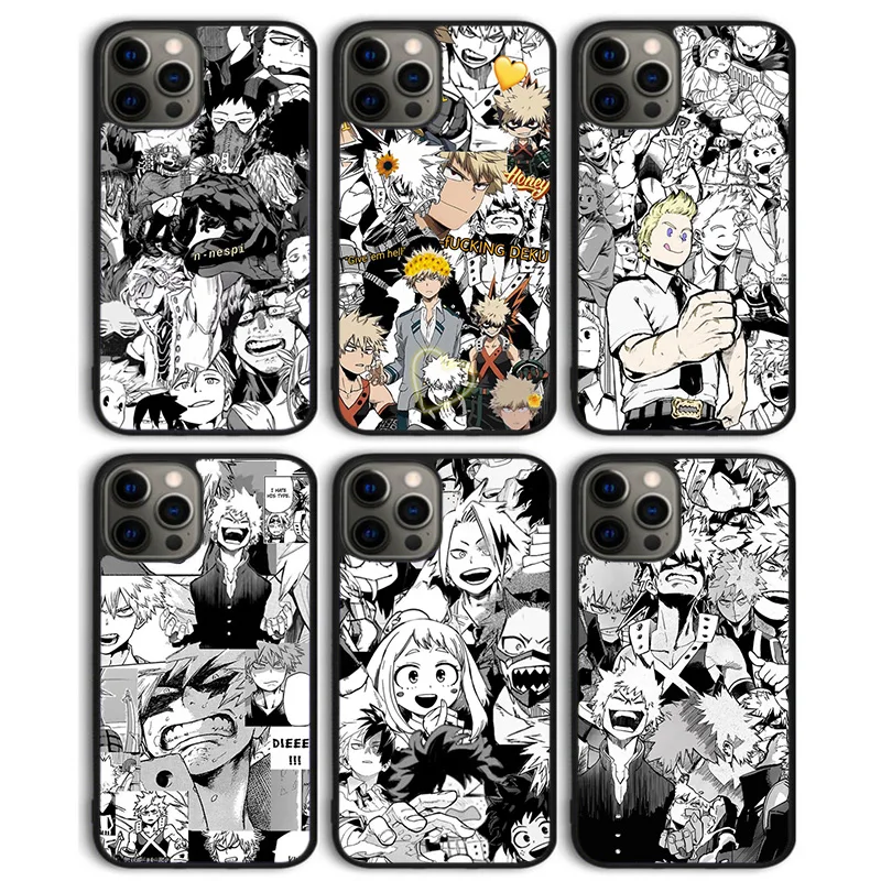 Фото Чехол для телефона Bakugo Izuk Todoroki с коллажем BNHA, чехол для iPhone 15 SE2020 14 13 11 12 Pro Max mini XS XR 8 Plus 7 6S, оболочка №1