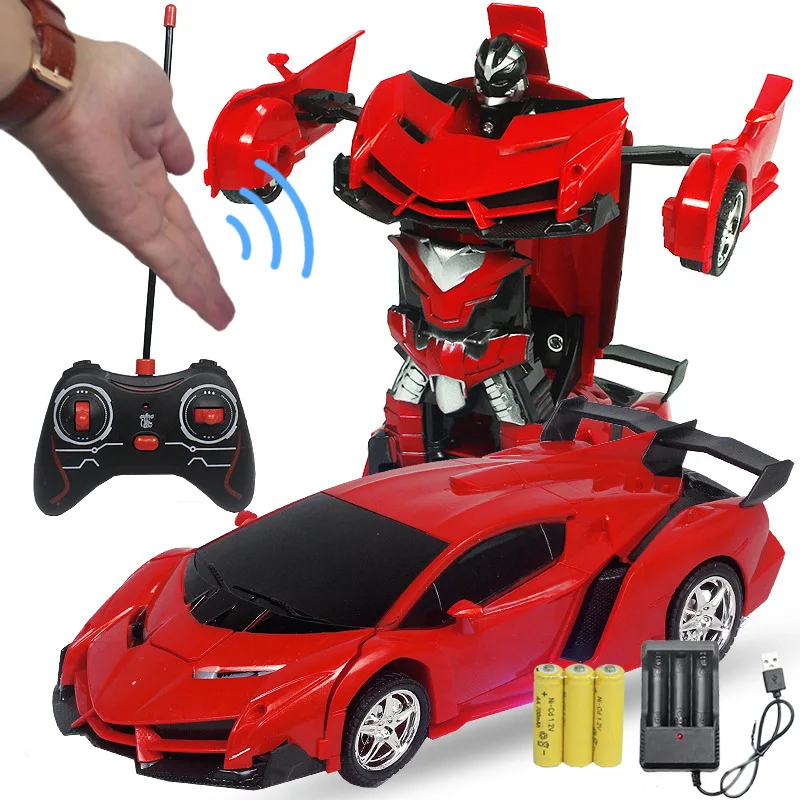 

RC Toy Car Gesture Induction Deformation Robot Light Lighting Electric Transformation Remote Control Transformer Toy for Boy A22