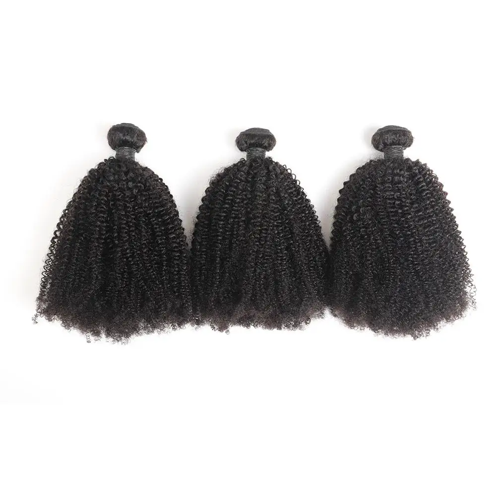 

4B 4C Afro Kinky Curly Human Hair Bundles Peruvian Hair Bundles MIHAIR Natural Black Color Remy Hair For Women