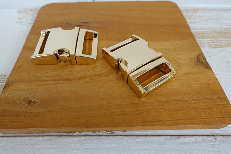 100pcs/lot Metal Curved Side quick Release Buckles pet collar Security lock DIY accessories top quality Zinc Alloy gold QZ-20G