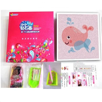 

HOMETREE Full Diamond Children's Diamond Picture With Frame Handmade Diy Making Puzzle Creative Kindergarten Pupil Gift HNS64