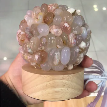 

Natural cherry blossom agate quartz Crystal lamp meditation reiki healing specimen home decoration