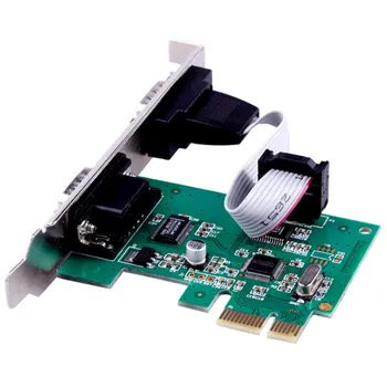 

PCIe Serial Expansion Card 2 Port RS232 Com Serial Port PCI Express Converter Adapter for Windows Linux