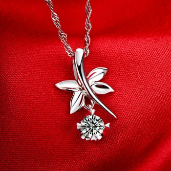 

0.28CT Handmade 18K Gold Natural Diamond Pendant Necklace for Women Wedding Engagement Party - Free DHL Shipping