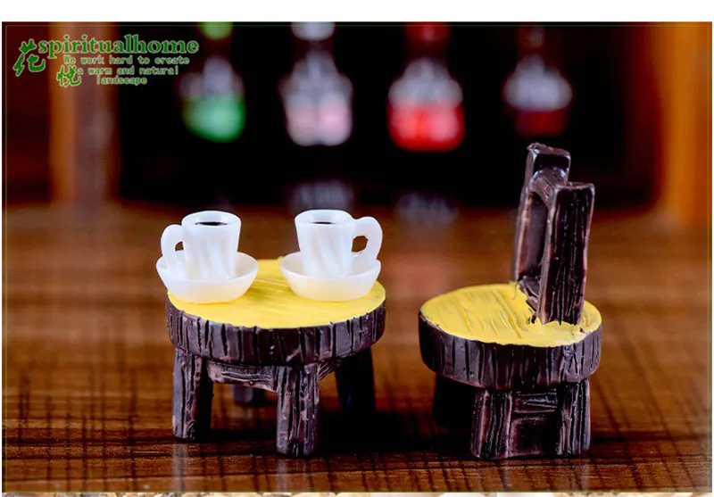Мини кофейная чайная чашка послеобеденный чай стеклянная Модель Статуэтка автомобильные статуэтки ручной работы Садовая фигура орнамент DIY Миниатюрные