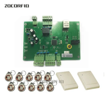 

One door double RFID reader access control panel / door access control system +2 reader+10 crystal tags