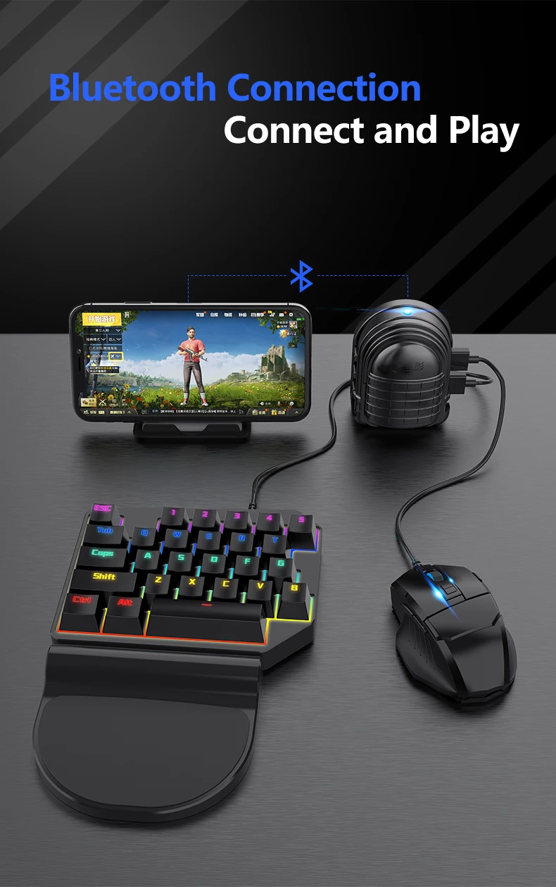  PUBG Mobile Gamepad Controller Gaming Keyboard Mouse Converter for Android Ios Phone To PC Bluetoot