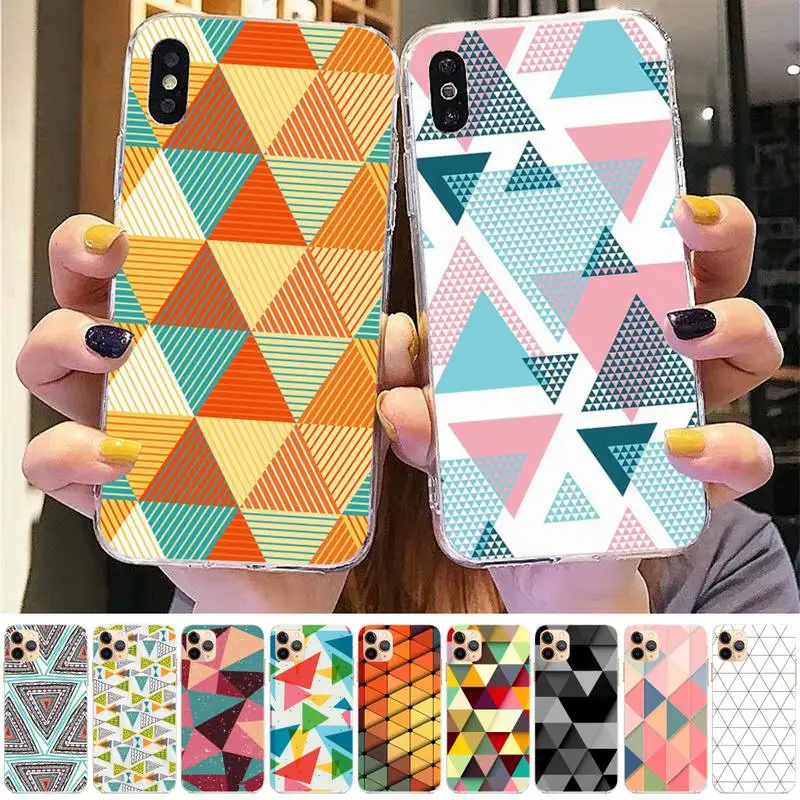 Чехол для телефона с треугольным рисунком iphone 13 8 7 6 6S Plus X 5S SE 2020 XR 11 12mini pro XS MAX |