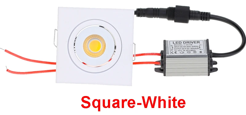 10 шт./лот квадратный круглый водонепроницаемый IP65 Светодиодный светильник с регулируемой яркостью 3 Вт теплый белый холодный белый утопленный светодиодный светильник Точечный светильник AC90-260V