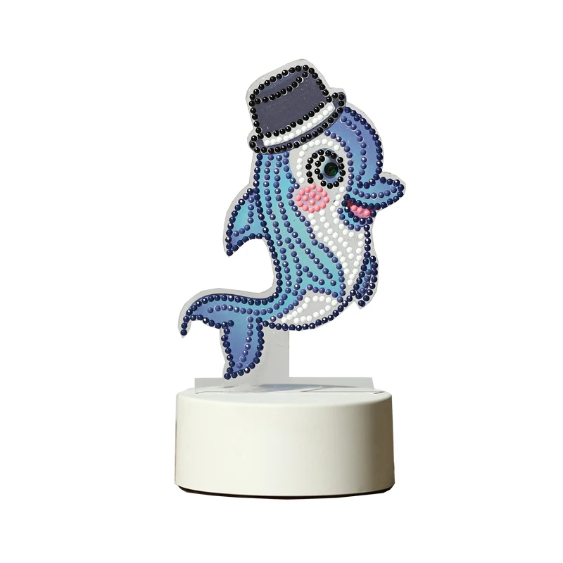 DIY Dolphin светодиодная Алмазная картина вышивка крестиком полная дрель специальная