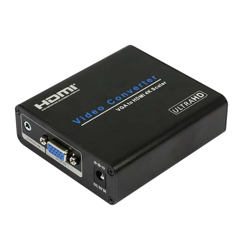 

HOT-Vga To Hdmi 4K Scaler Audio Vga Input To Hdmi Output 4Kx2K Analog To Digital Adapter (Us Plug)