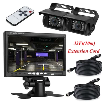 

Car 4Pin 18 IR LED Night Vision System Waterproof Back Up Camera 7inch Monitor for truck bus Parking system