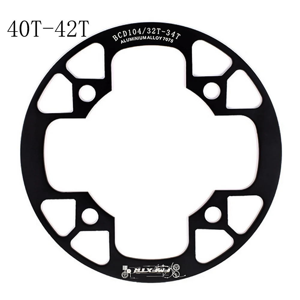 Round-Black-40T-42T MTB фиксированной Шестерни Велоспорт Горный велосипед Звездочка Поддержка Рынок Защитная крышка большой 32 T/36 T/38 T/40 т/42 т шатунный палец для диаметра окружности болтов - Цвет: Round-Black-40T-42T