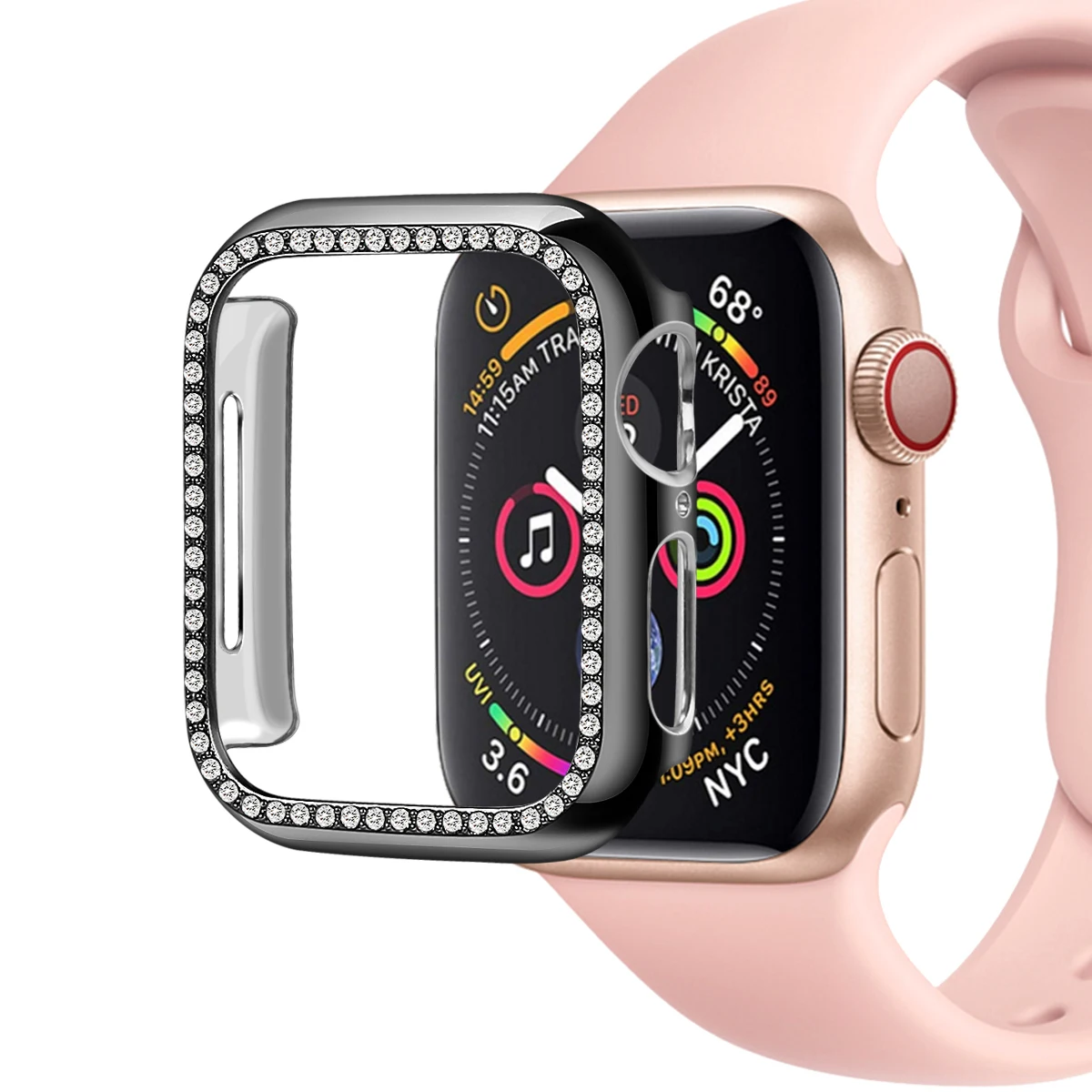 Чехол для apple watch 5 4 3 44 40 мм iwatch band 42 38 Блестящий Алмазный защитный чехол экрана