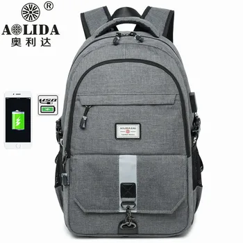 

New Men USB charging Backpacks large capacity Business Casual computer bag Male Multi-pocket Travel backpack student schoolbag