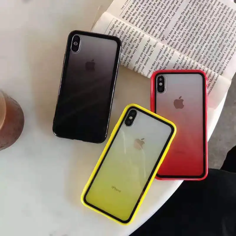 

Candy Color Gradient Case For iPhone 7 Case Silicone Cover Transparent Clear Case For iPhone XR X XS Max 6S 7 8 Plus cover coque