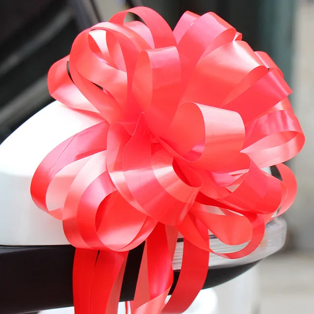 2pcs Ribbon Flower For Wedding Artificial Rose Car Decoration Mirror