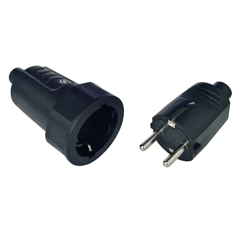 

Euro Germany standard Extension Cord Connection Plug Male Female Butt plugs 16A 4.8mm AC Power Adaptor Socket Assemble EU plug