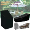6 Size Black Outdoor Waterproof Cover Garden Furniture Rain Cover Chair Sofa Protection Rain Dustproof Woven Polyester Convenien 2