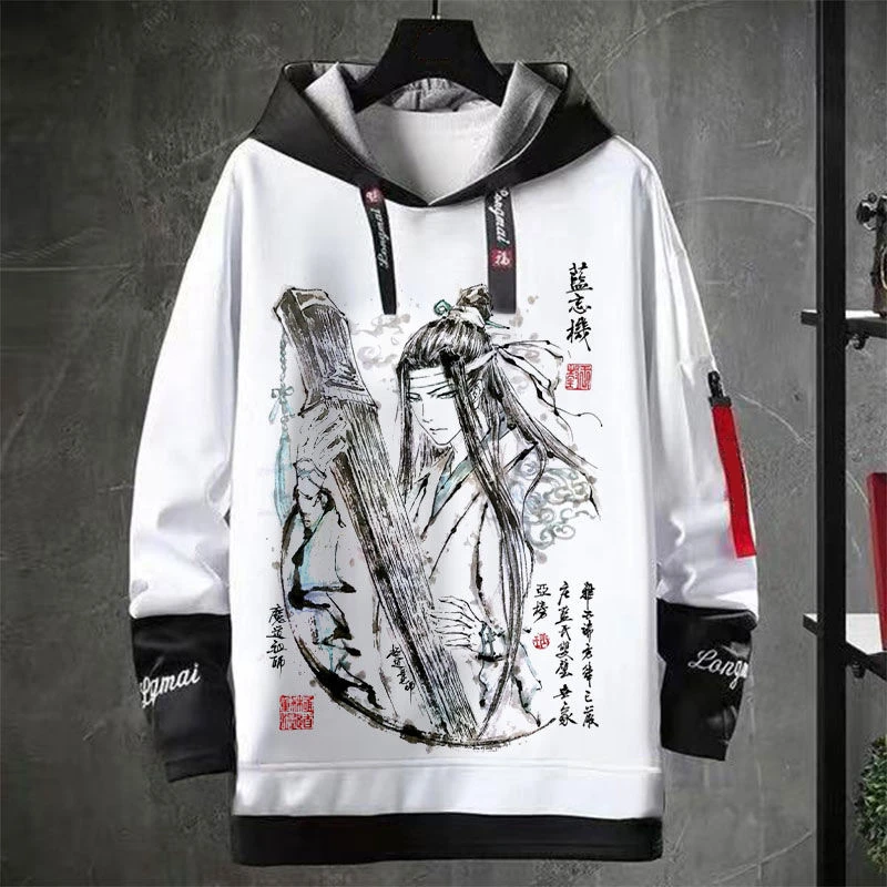 Аниме Mo дао ЗУ Ши костюмы для косплея Вэй усянь Косплей Lan Wangji с капюшоном белые